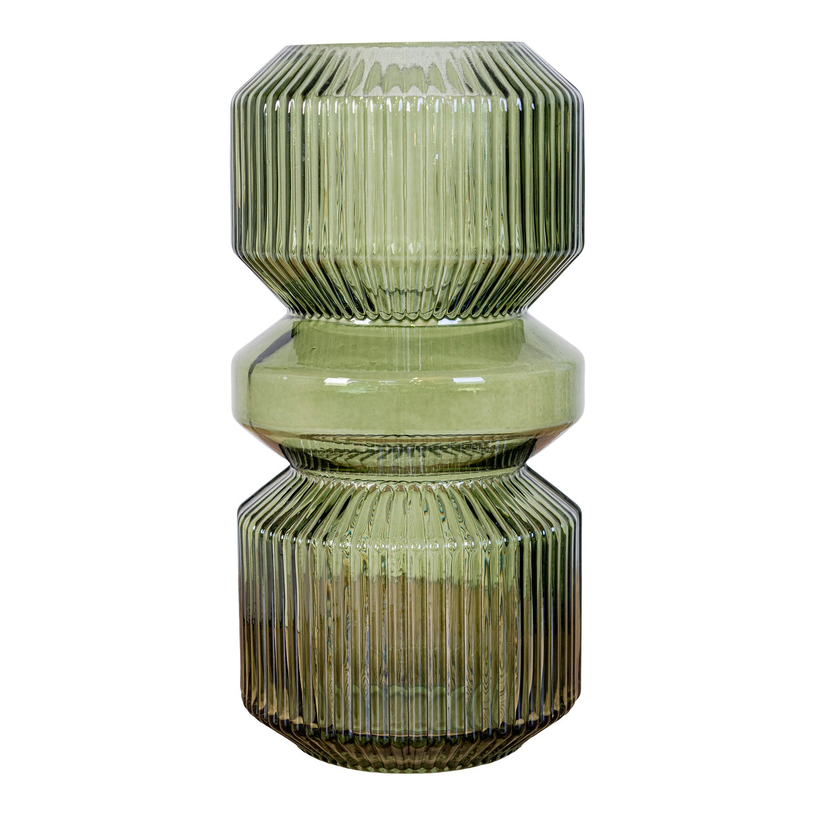 Produktbillede af HOUSE NORDIC vase rund grøn glas H:24,5 i premium kvalitet