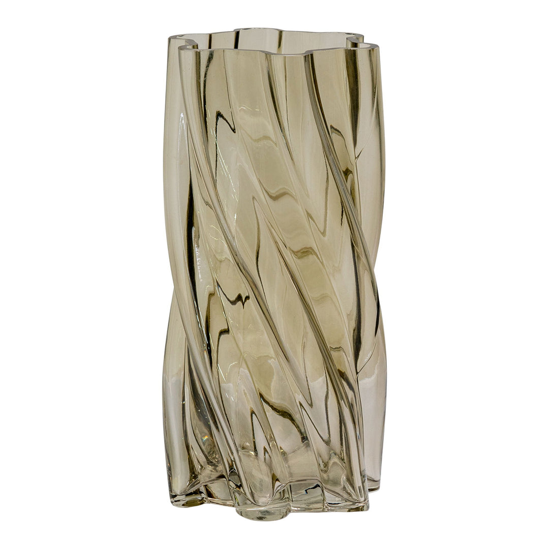 Produktbillede af HOUSE NORDIC  Vase mundblæst glas røget grøn ø12,5x25 cm i premium kvalitet