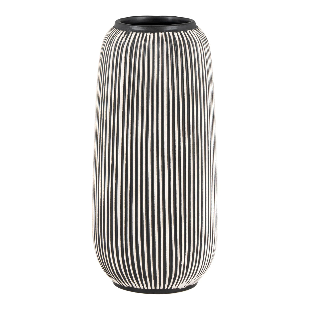 Produktbillede af HOUSE NORDIC vase rund sort/hvid keramik Ø9,5 i premium kvalitet