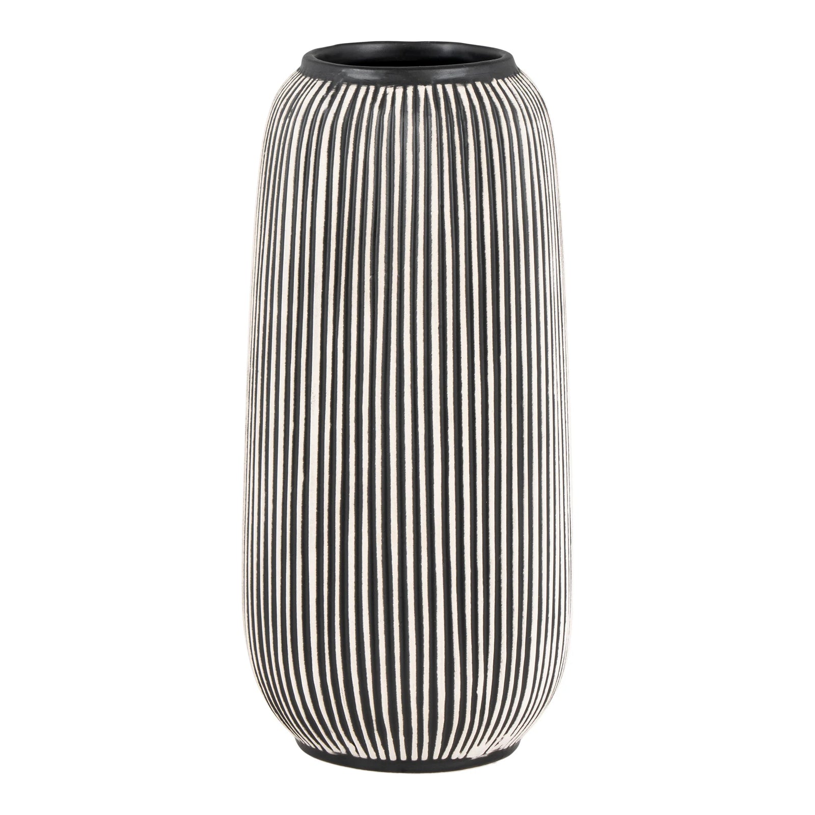 Produktbillede af HOUSE NORDIC vase rund sort/hvid keramik Ø9,5 i premium kvalitet