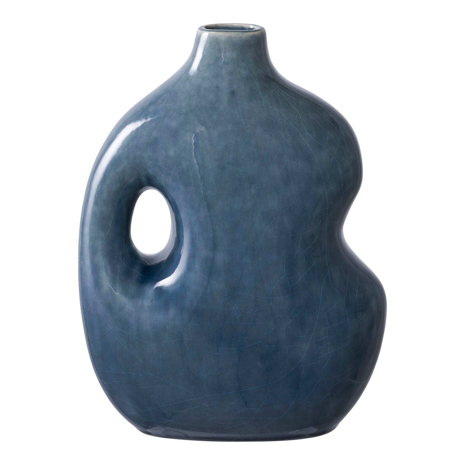 Produktbillede af HOUSE NORDIC vase blå keramik 18,5x9,5x24,5 i premium kvalitet