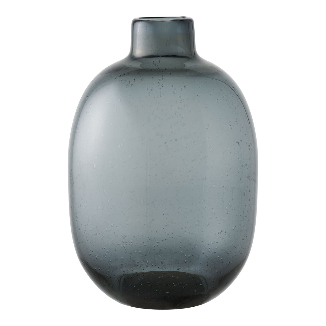 HOUSE NORDIC vase rund røgfarvet sort glas H:35