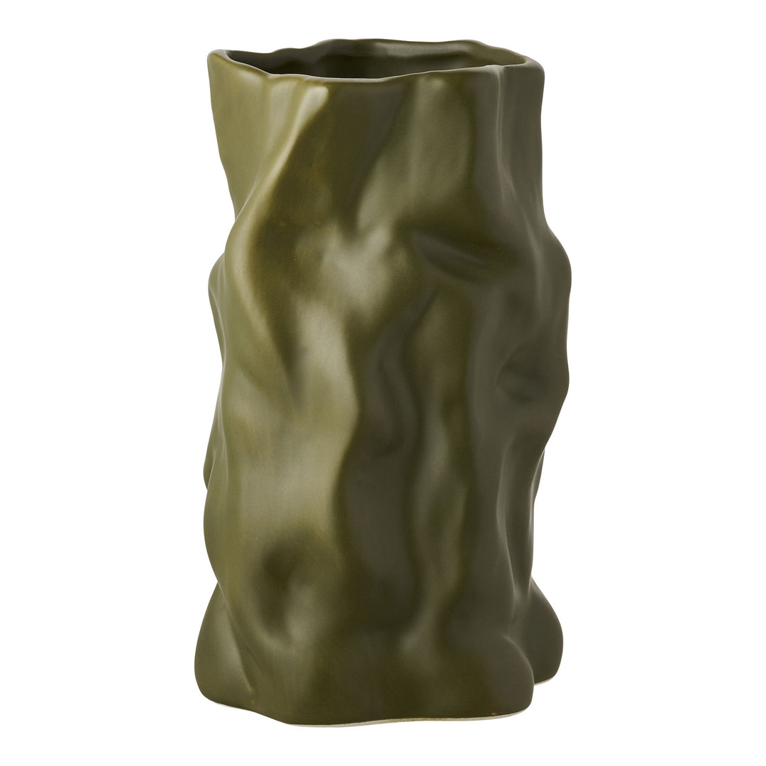 HOUSE NORDIC vase rund grøn keramik H:25,5