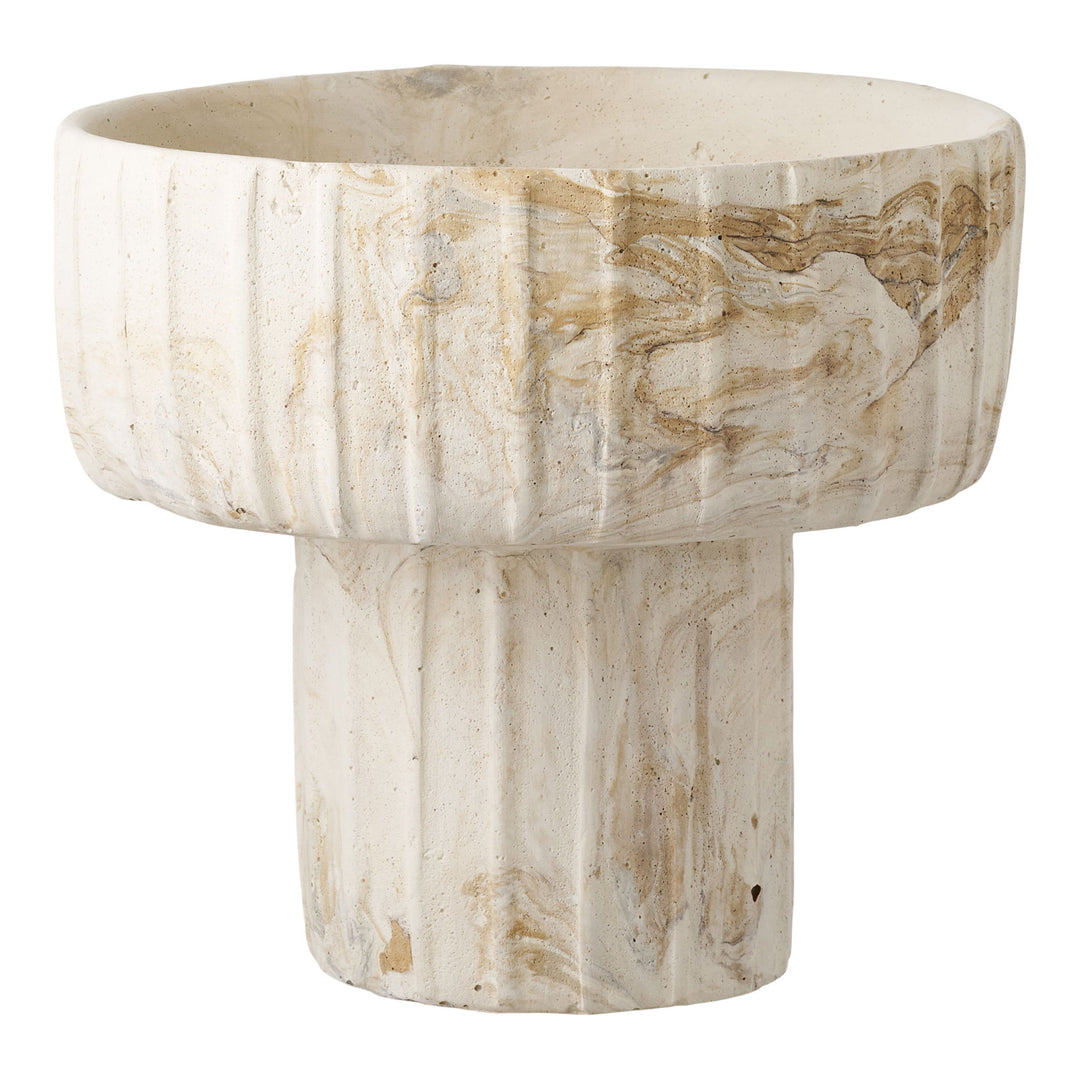 HOUSE NORDIC vase rund brun/beige cement H:18,5