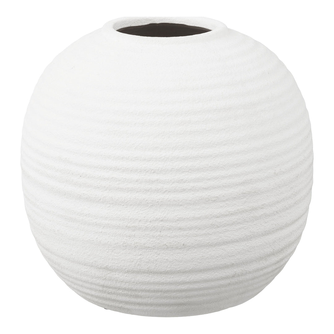 HOUSE NORDIC vase rund hvid keramik H:28,5