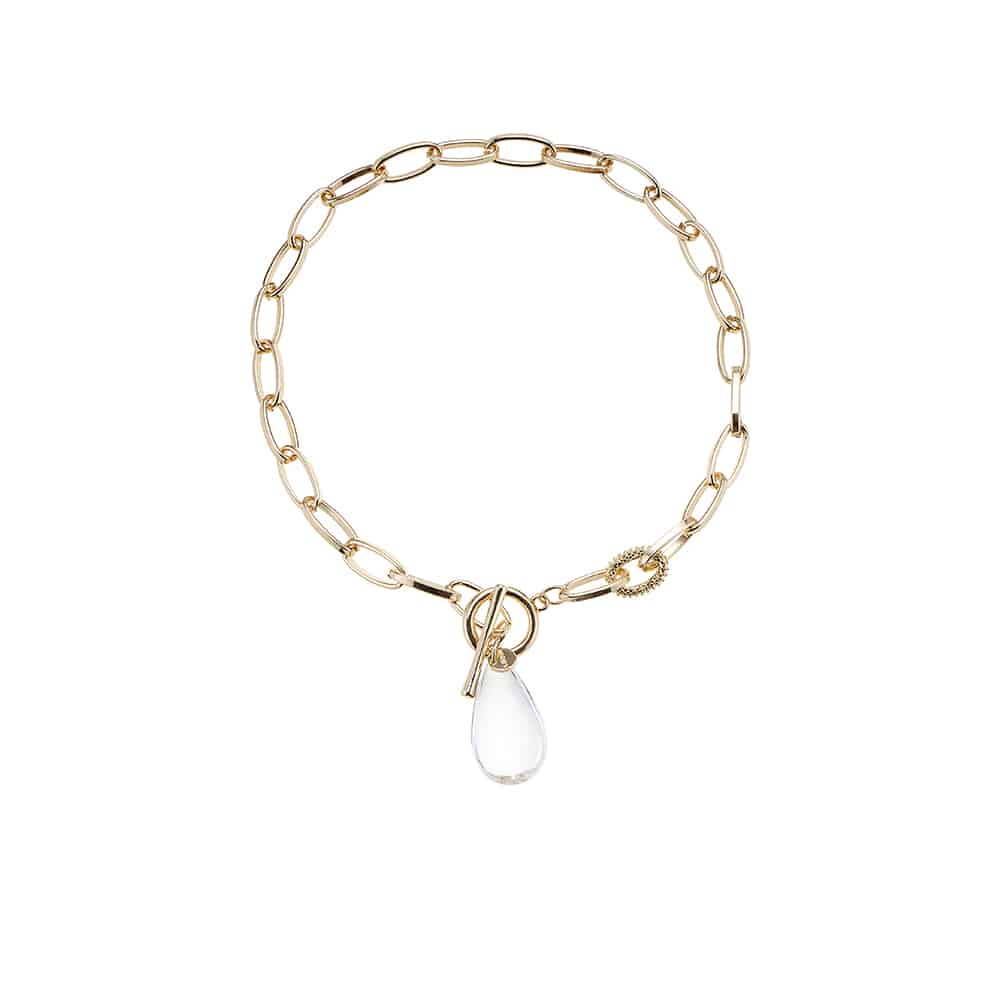 Produktbillede af Køb Armbånd med flot oval sten vedhæng på tilbud