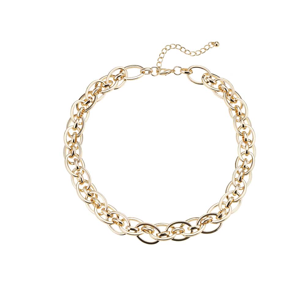 Produktbillede af Køb Armbånd guldfarvet med 2 kæder justerbar på tilbud