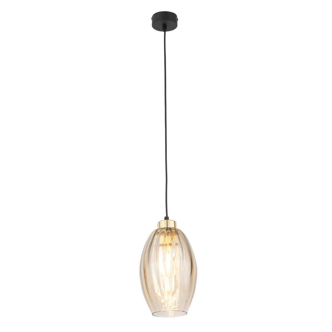 TK Sebo loftlampe glas og sort metal