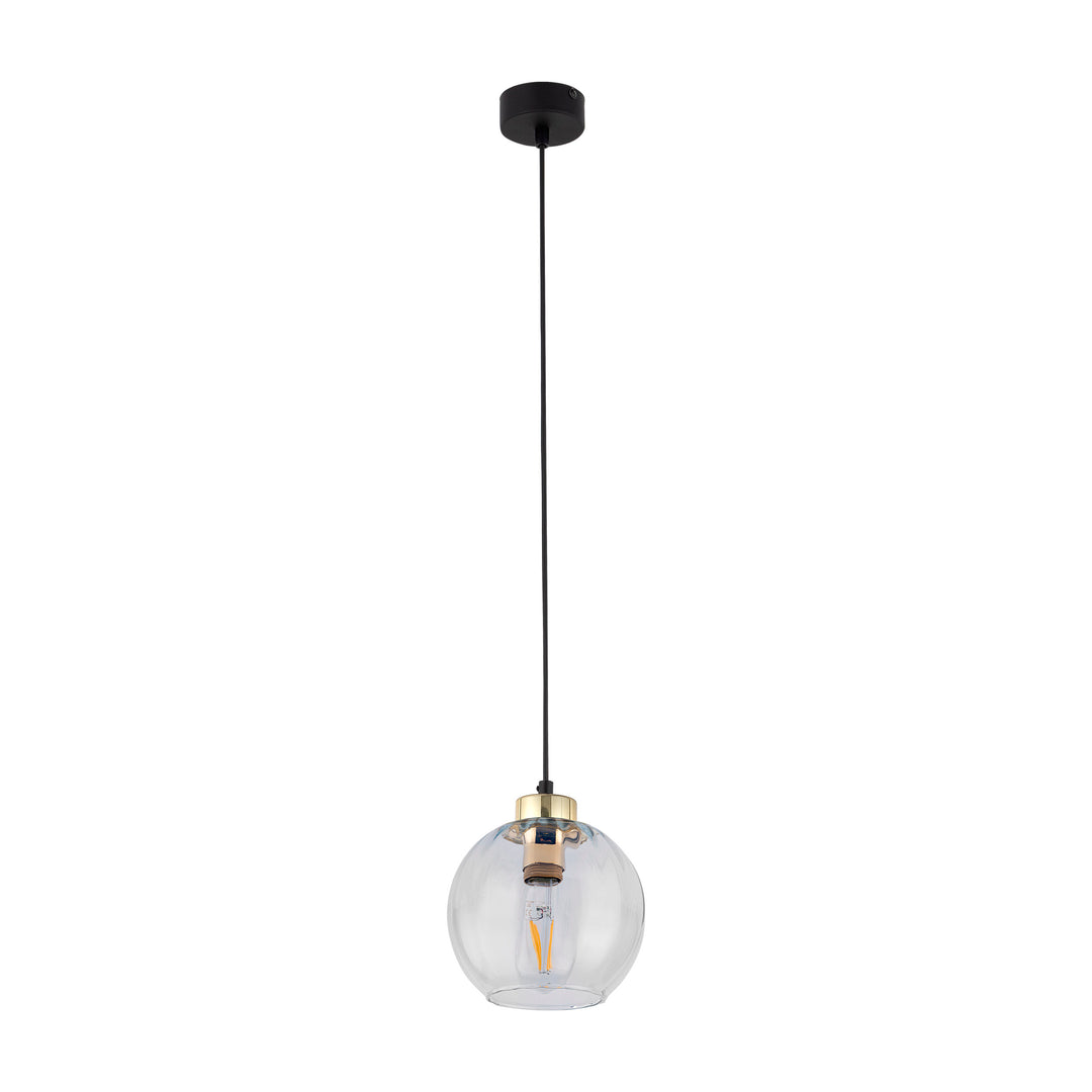 TK Devi loftlampe 180 klar glas og sort metal