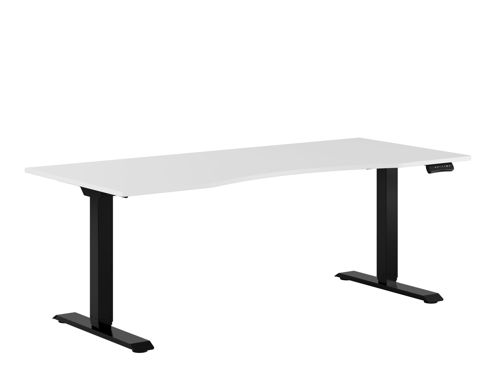 Produktbillede af Premium Hæve/Sænkebord m/2 motorer og maveudtag 180x80cm Hvid-sort på tilbud
