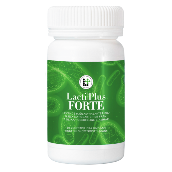 Detaljeret produktbillede af Lactiplus Forte 30 kapsler på tilbud
