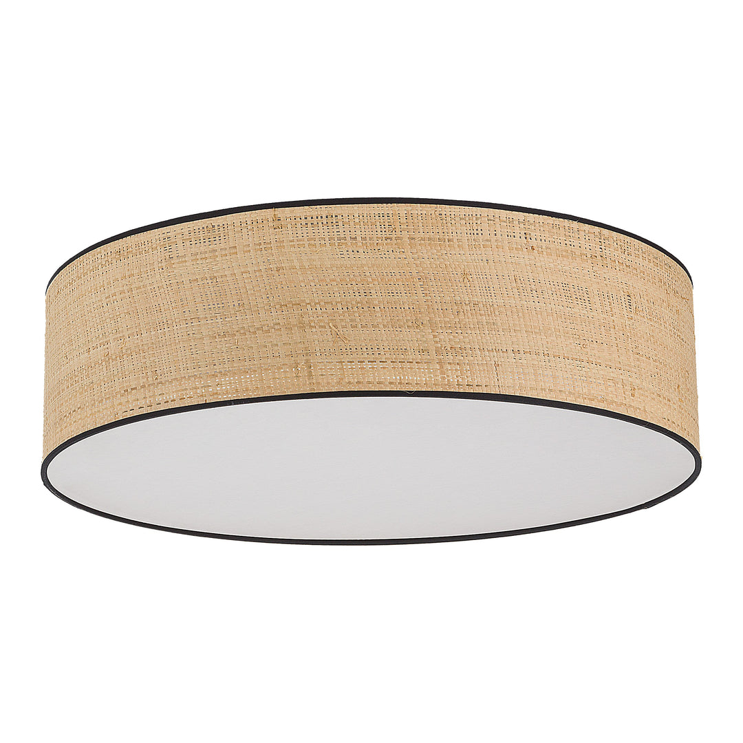 TK Liberia loftlampe 600 natur flet og hvid metal