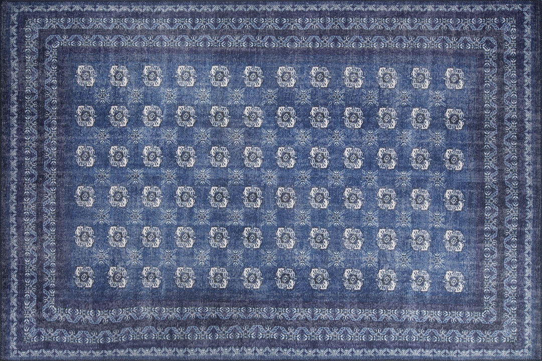 TEPPI Blues gulvtæppe m. mønster rektangulær multifarvet polyester 230x330