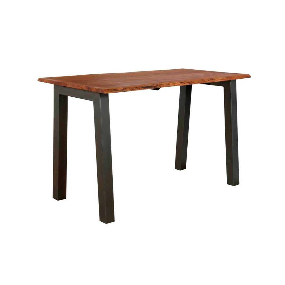 FURBO rektangulær spisebord natur akacietræ og grå metal 180x90