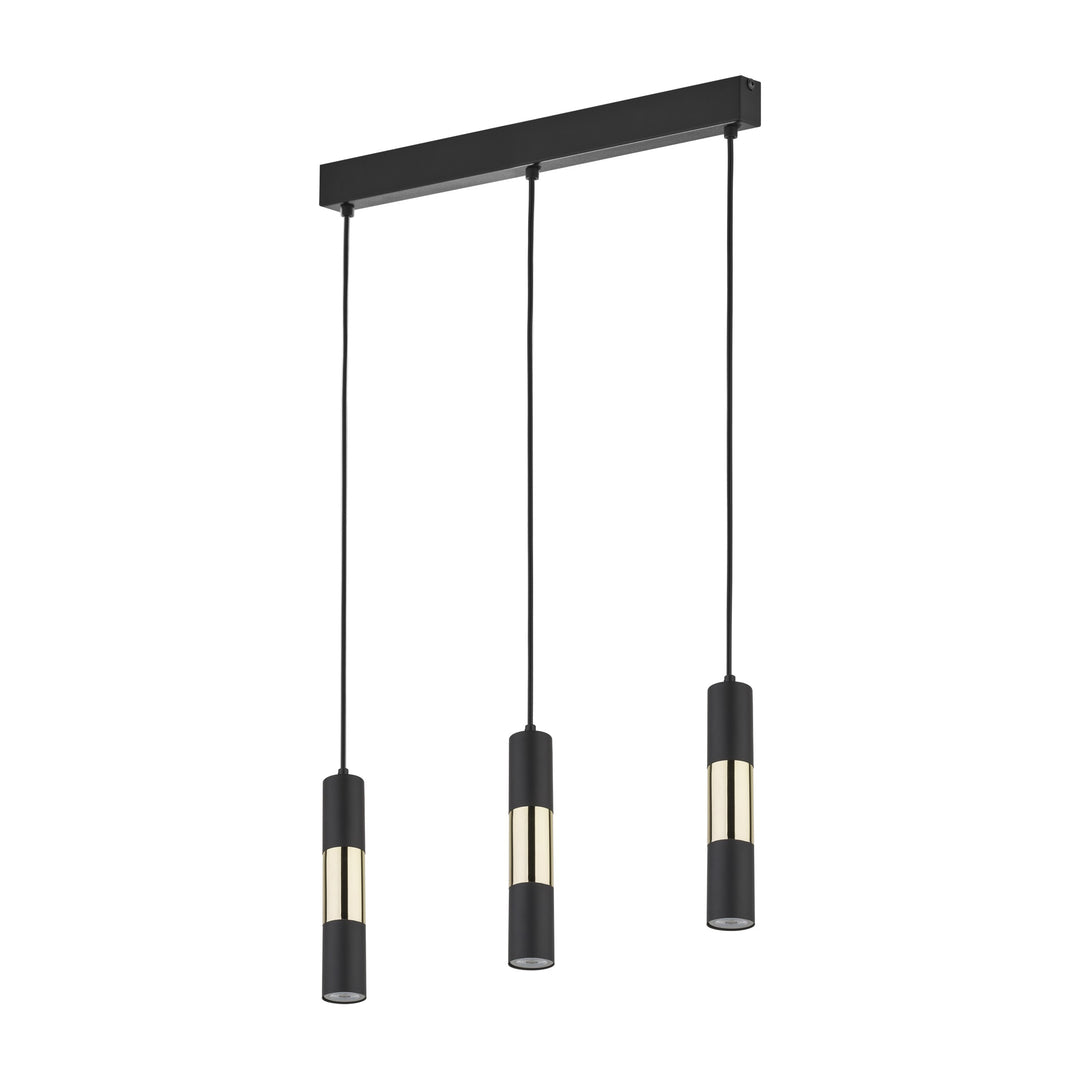 TK Vivien loftlampe m. 3 skærme guld og sort metal