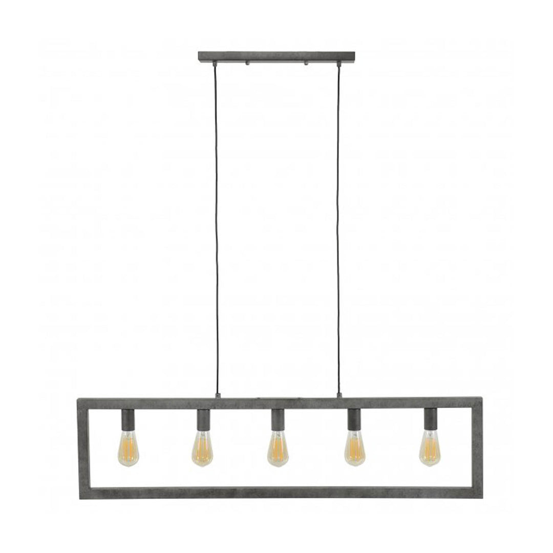 FURBO loftlampe m. 5 pærer sølv