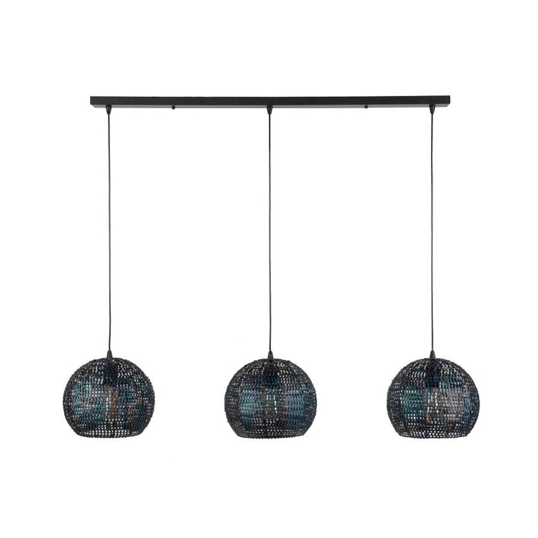 FURBO loftlampe m. 3 skærme sølv jern