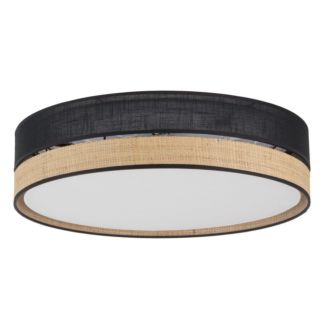 TK Paglia loftlampe 450 sort stof og natur flet