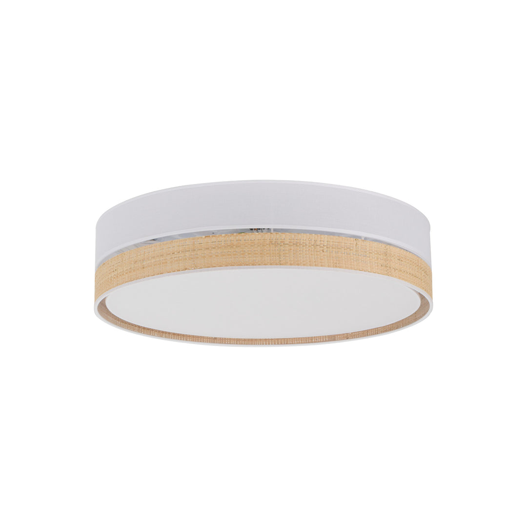 TK Paglia loftlampe 450 hvid stof og natur flet