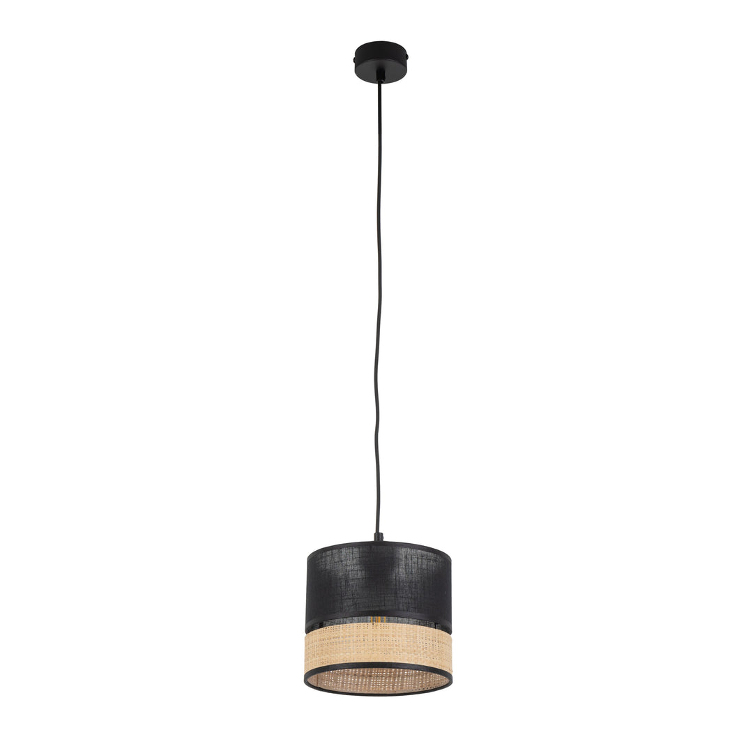 TK Paglia loftlampe 200 sort stof og natur flet