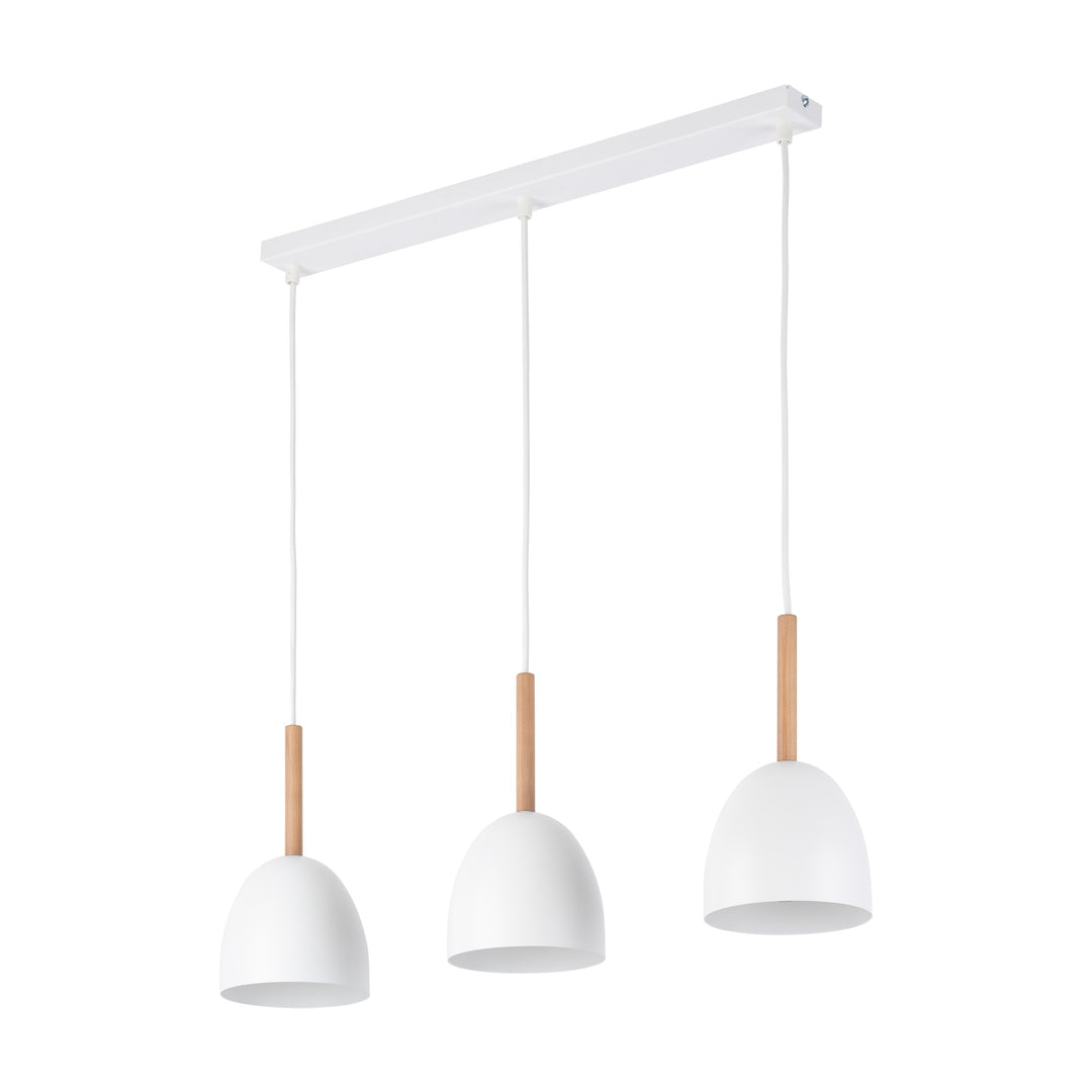 TK Nord loftlampe m. 3 skærme hvid metal