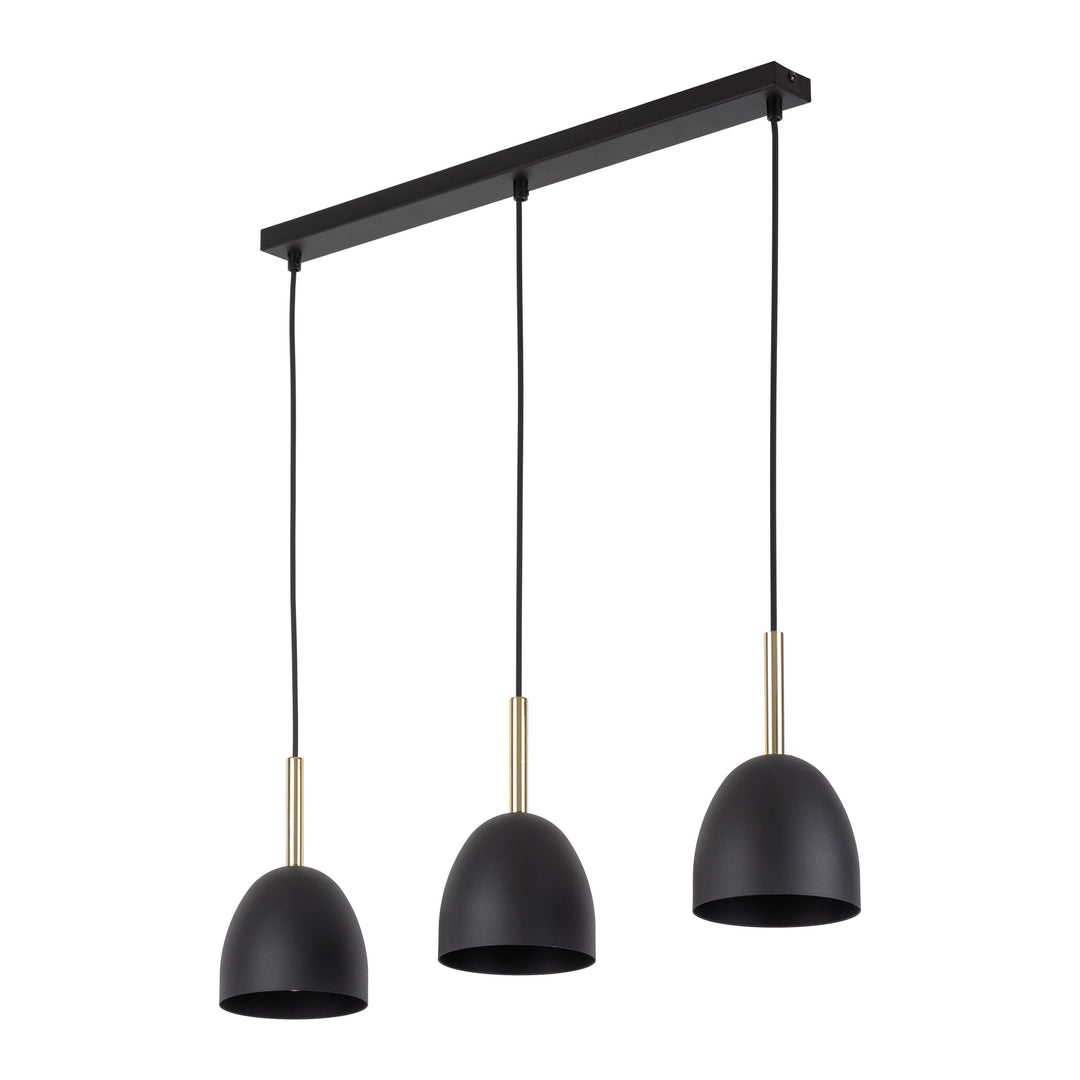 TK Nord loftlampe m. 3 skærme sort metal