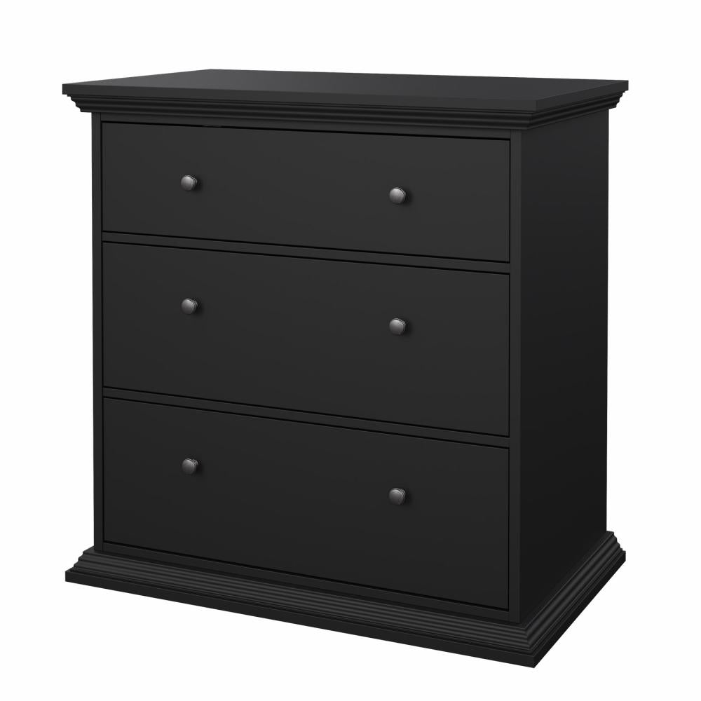 TVILUM North Chest med 3 skuffer Matt Black 86,3 x 51,6 x 88,2 cm