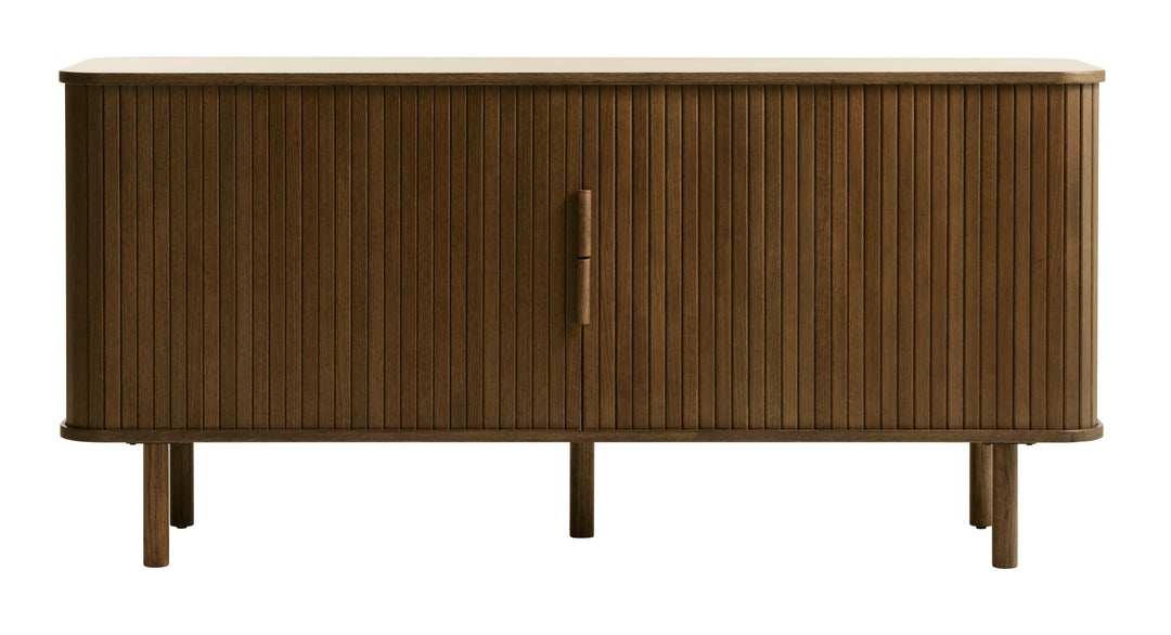 Cavo skænk m. 2 skydelåger og 2 hylder røgfarvet egetræ 160x45