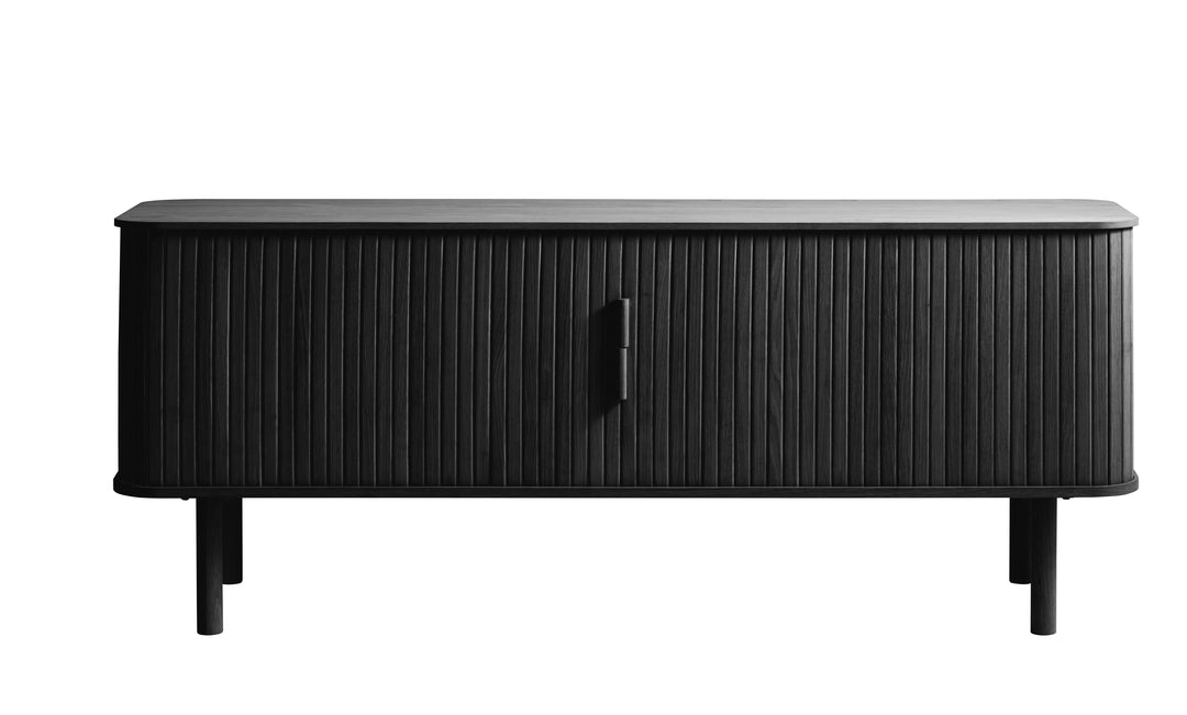 Cavo TV-bord m. 2 skydelåger og 2 hylder sort egetræ 160x40