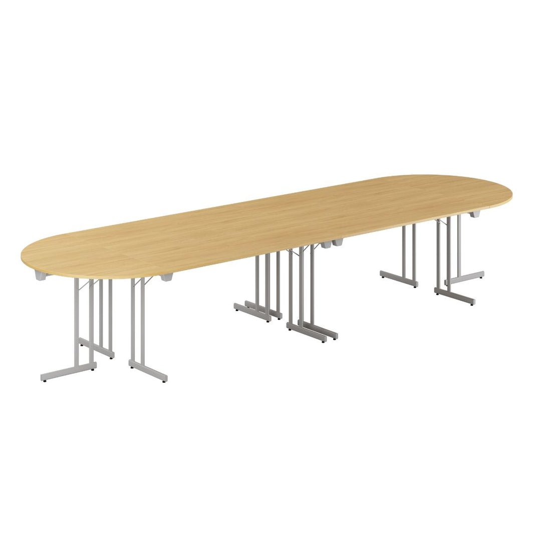 Produktbillede af Konferencebord 400x120cm Sammenklappeligt bord Eg-grå på tilbud
