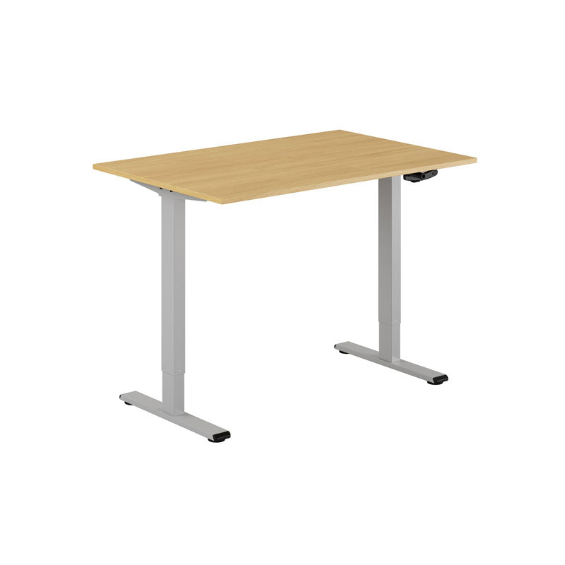 Produktbillede af ECO Hæve/Sænkebord manuelt 120x80cm Eg-grå på tilbud
