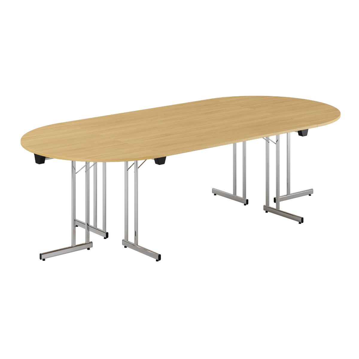 Produktbillede af Konferencebord 260x120cm Sammenklappeligt bord Eg-krom på tilbud