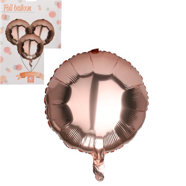 Produktbillede af Ballon Kobber Folie Rund 46cm Sæt 10stk på tilbud – premium kvalitet og detaljer