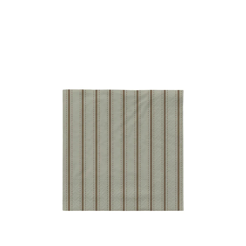 BROSTE COPENHAGEN Dolly papirserviet kvadratisk desert sage og mørkegrøn papir 33x33