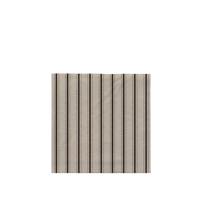 BROSTE COPENHAGEN Dolly papirserviet kvadratisk offwhite og sort papir 33x33