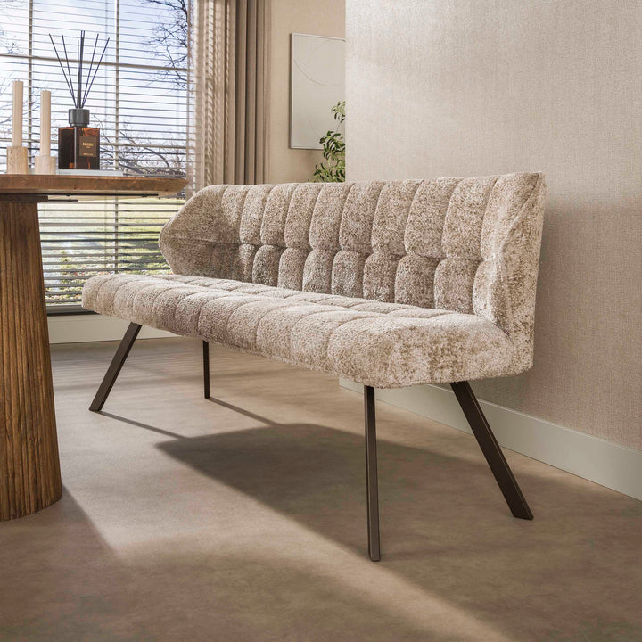 Clapton Bænk i boucle taupe længde 180 cm.