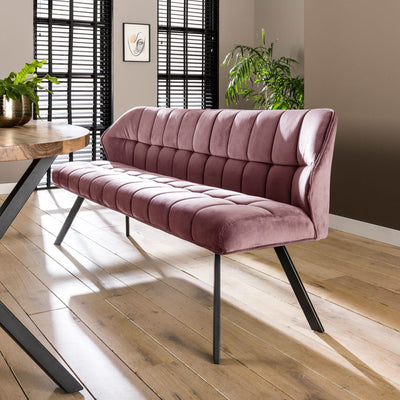 Se Clapton ⇒ Bænk i 4 forskellige farver fløjl med længde 180 cm. Fløjl ⇒ pink ⇒ Udsalg og Tilbud Nu