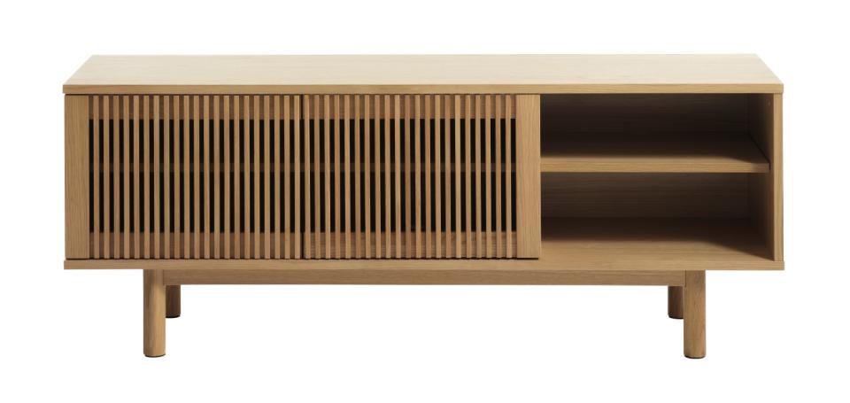 Tiber TV-bord m. 2 låger og 2 hylder natur egetræsfinér 143x40
