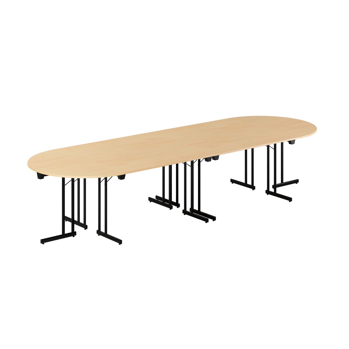 Produktbillede af Konferencebord 360x120cm Sammenklappeligt bord Bøg-sort på tilbud