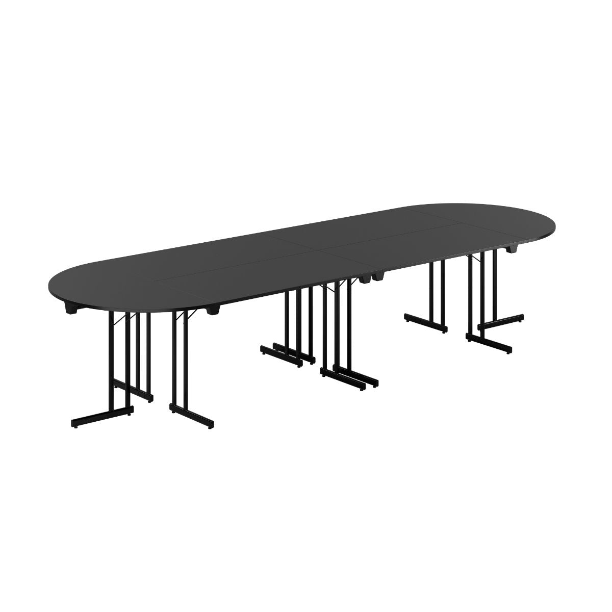 Produktbillede af Konferencebord 360x120cm Sammenklappeligt bord Sort sort på tilbud
