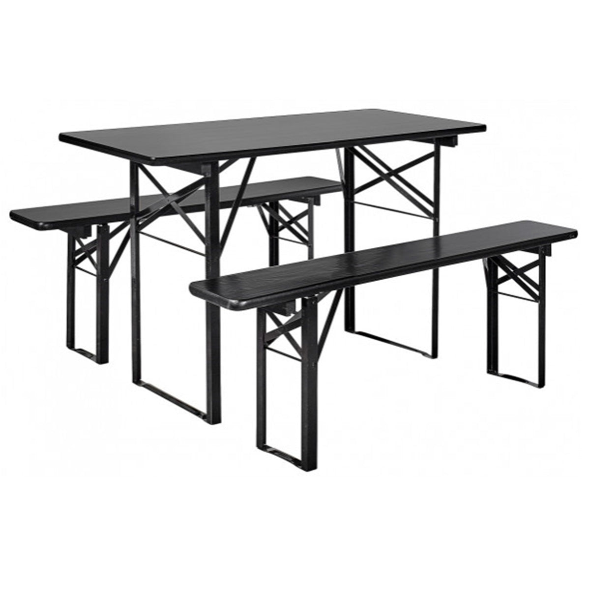 Produktbillede af Brau Balkon Bord/bænk sæt Sort-60 cm på tilbud