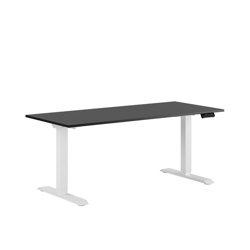 Produktbillede af Premium Hæve/Sænkebord m/2 motorer 160x70cm Sort-hvid på tilbud