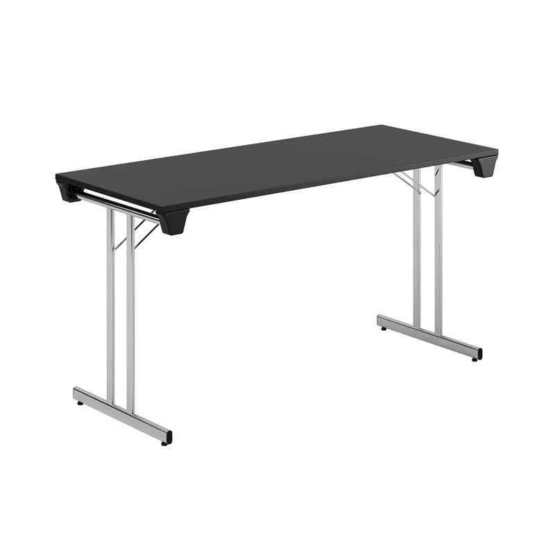 Produktbillede af Dinner Style 140x60cm Sammenklappeligt bord Sort-krom på tilbud