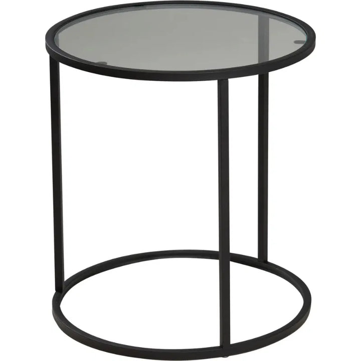 Sidebord Sæt Af 2 i Glas Og Metal