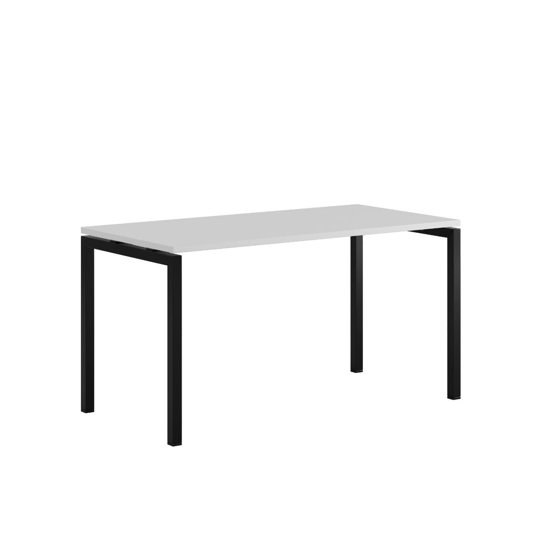 Produktbillede af Luna U Bord 140x70cm Hvid-sort på tilbud