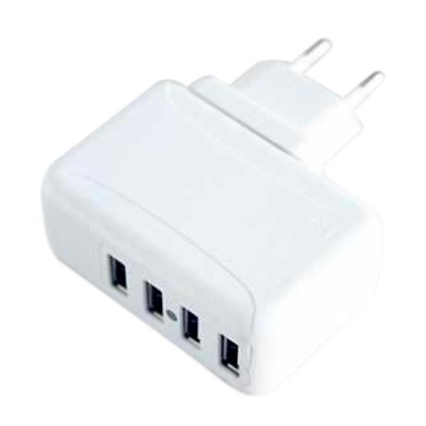 Produktbillede af Køb USB Lader 4 port Hvid på tilbud