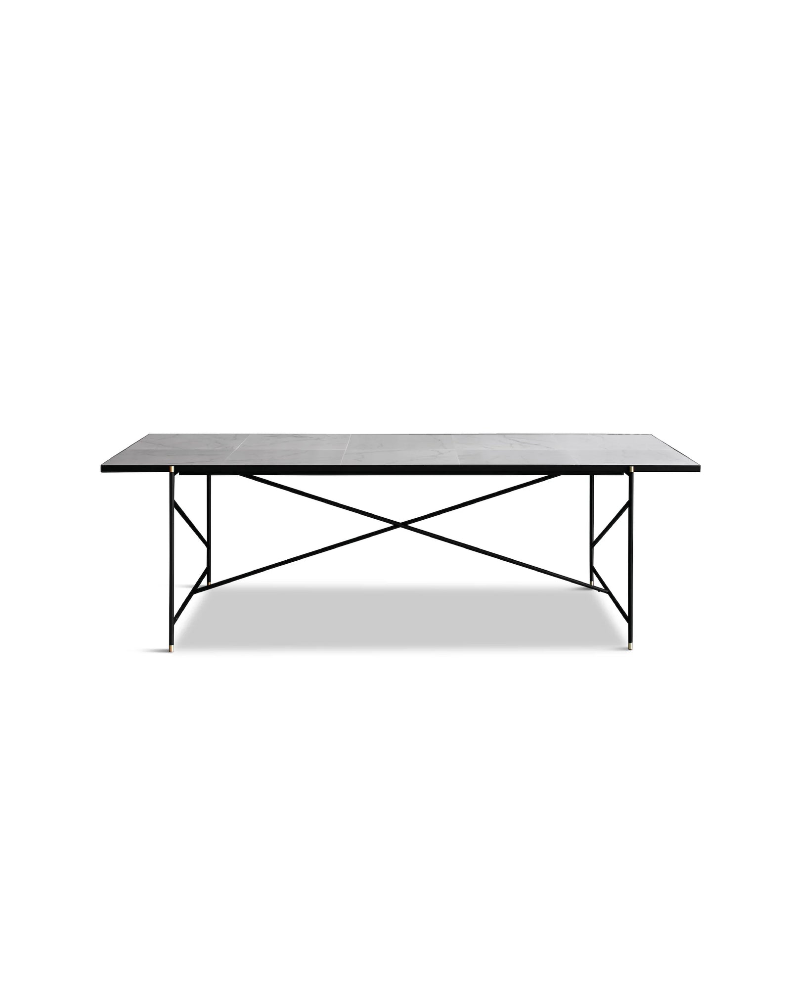 Produktbillede af HANDVÄRK DINING TABLE BRASS FRAME HVID 230 i premium kvalitet