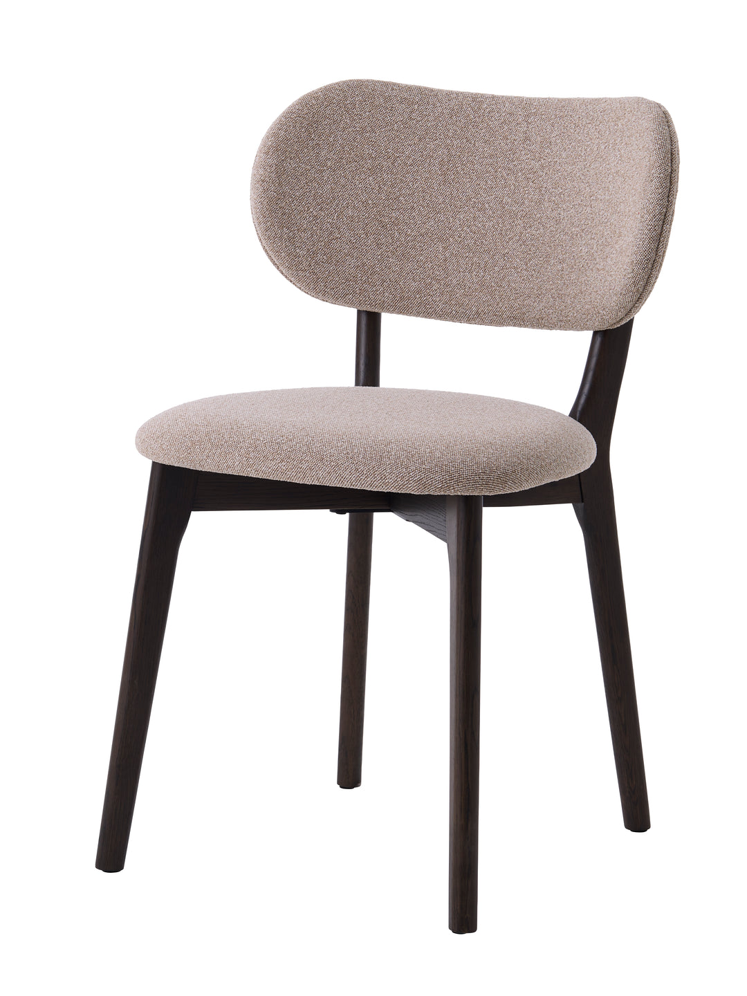 UNIQUE FURNITURE Stilo spisebordsstol sand polyester og mørk espresso egetræ