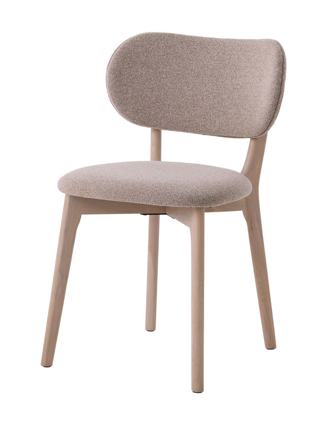 UNIQUE FURNITURE Stilo spisebordsstol sand polyester og hvidpigmenteret egetræ