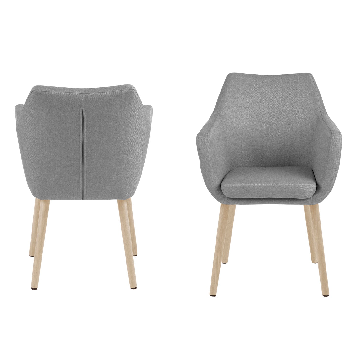 Produktbillede af ACT NORDIC Nora armstol m. armlæn lysegrå polyester og hvidpigmenteret eg i premium kvalitet